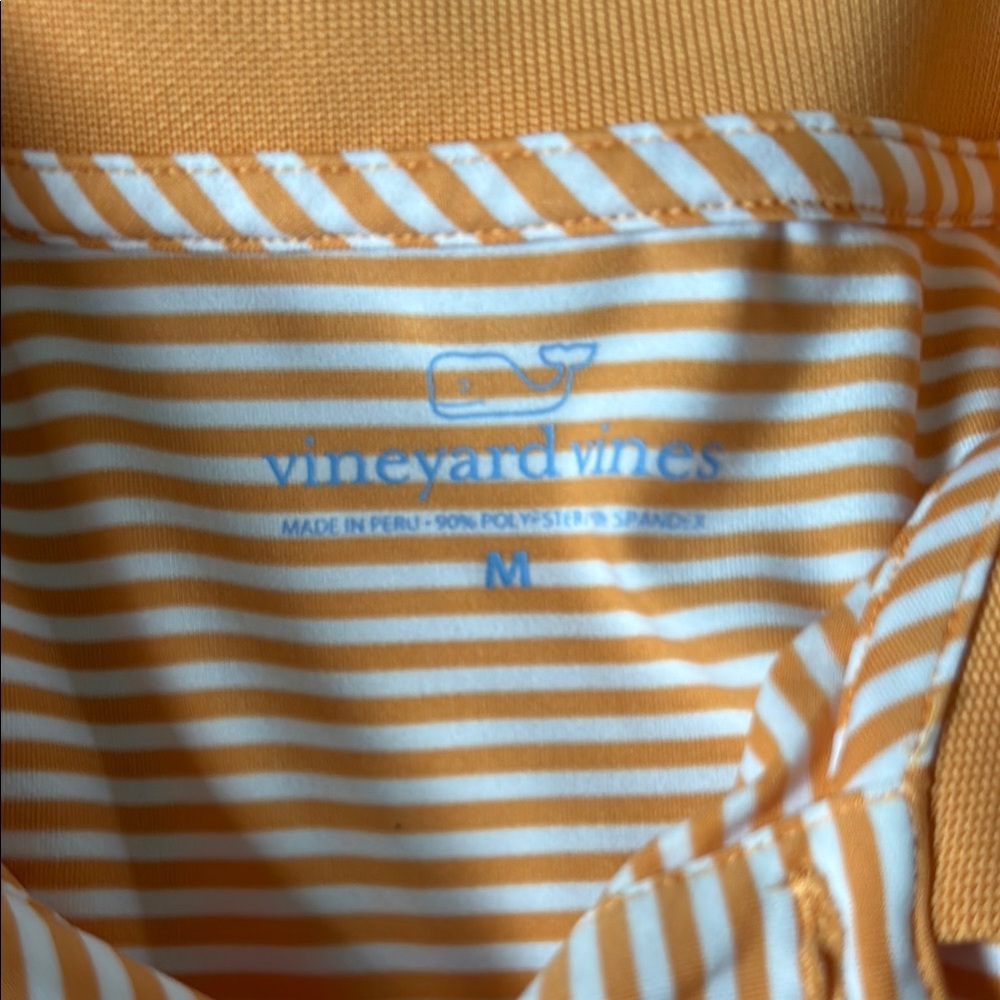 Vineyard Vines Orange Striped Polo Shirt - Picture 2 of 3